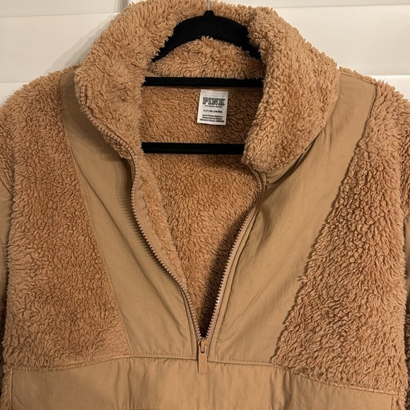 Pink Victoria’s Secret Fleece half zip Sherpa Sweatshirt - Picture 2 of 8